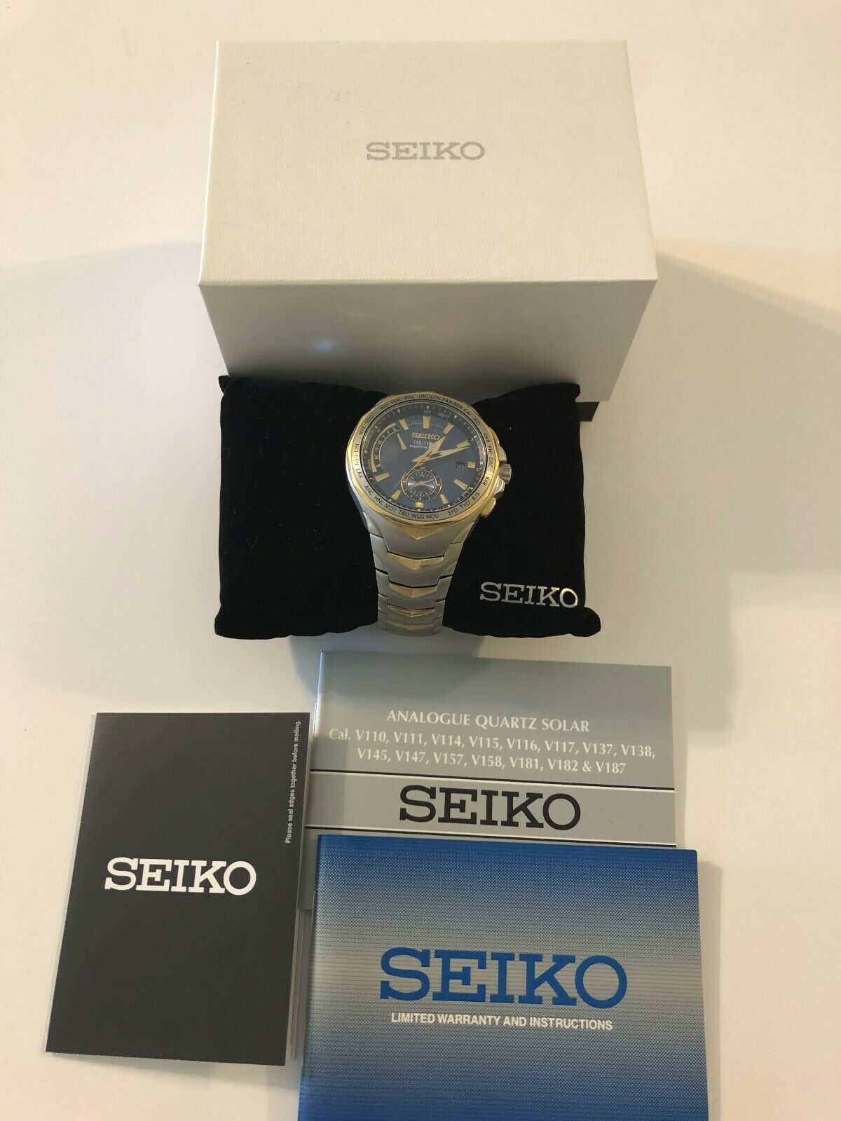 Seiko Coutura Radio Sync Solar Two Tone Men's Watch 8B63-0AK0 | WatchCharts