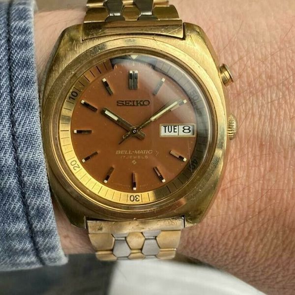 Seiko Bell-Matic ALARM 4006-6037 honycomb bracelet Jan-1972 vintage watch |  WatchCharts