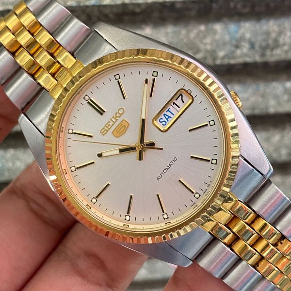 RARE Seiko 5 SNXJ90 President Automatic 7s26-0500 White Dial