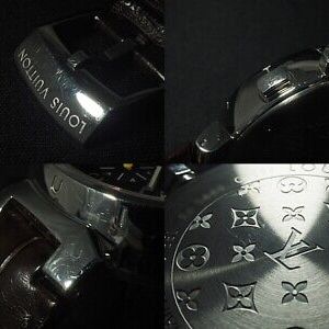 AUTH LOUIS VUITTON WATCH TAMBOUR CHRONOGRAPH Q1121 AUTOMATIC SS