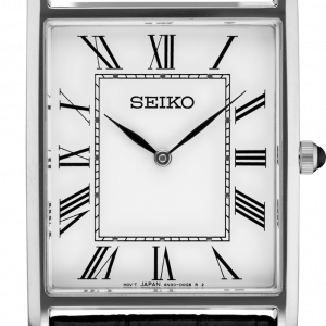 *BRAND NEW* Seiko Essentials Men's White Dial Black Leather