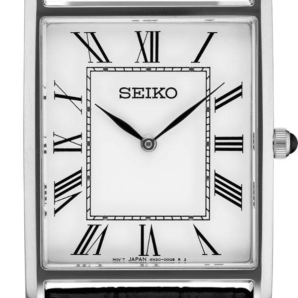 BRAND NEW* Seiko Essentials Men's White Dial Black Leather Band Watch SWR049  | WatchCharts