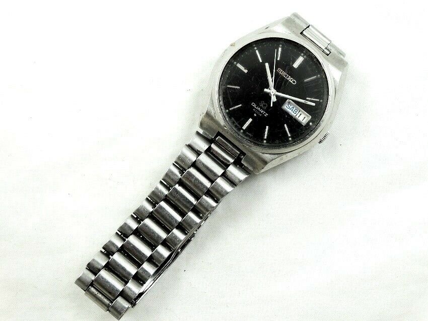 Vintage SEIKO SQ 4004 Quartz 0903-8049 BLACK Japan Mens Day & Date