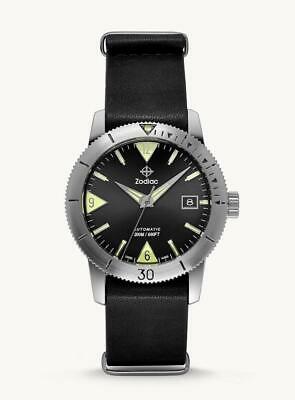 Zodiac ZO9203 Super Sea Wolf 53 Skin Automatic Black Leather Watch