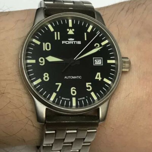 FORTIS LTD GRENCHEN AUTOMATIC STAINLESS STEEL WRIST WATCH DATE 595.10. ...