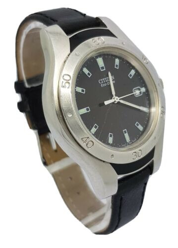 Mens Citizen Eco Drive O.F. Action 2000 B870 H25063 Black Leather