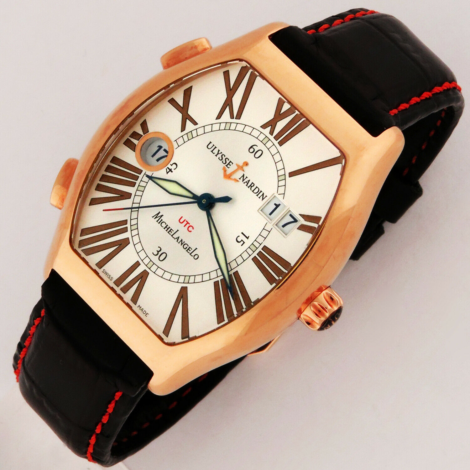 Ulysse Nardin 18K Rose Gold Michelangelo Gigante UTC Dual Time 226