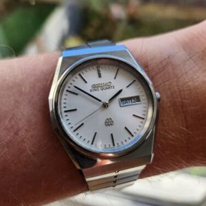 Vintage 1983, WHITE SEIKO KING QUARTZ, 9443-7000, Mens Watch