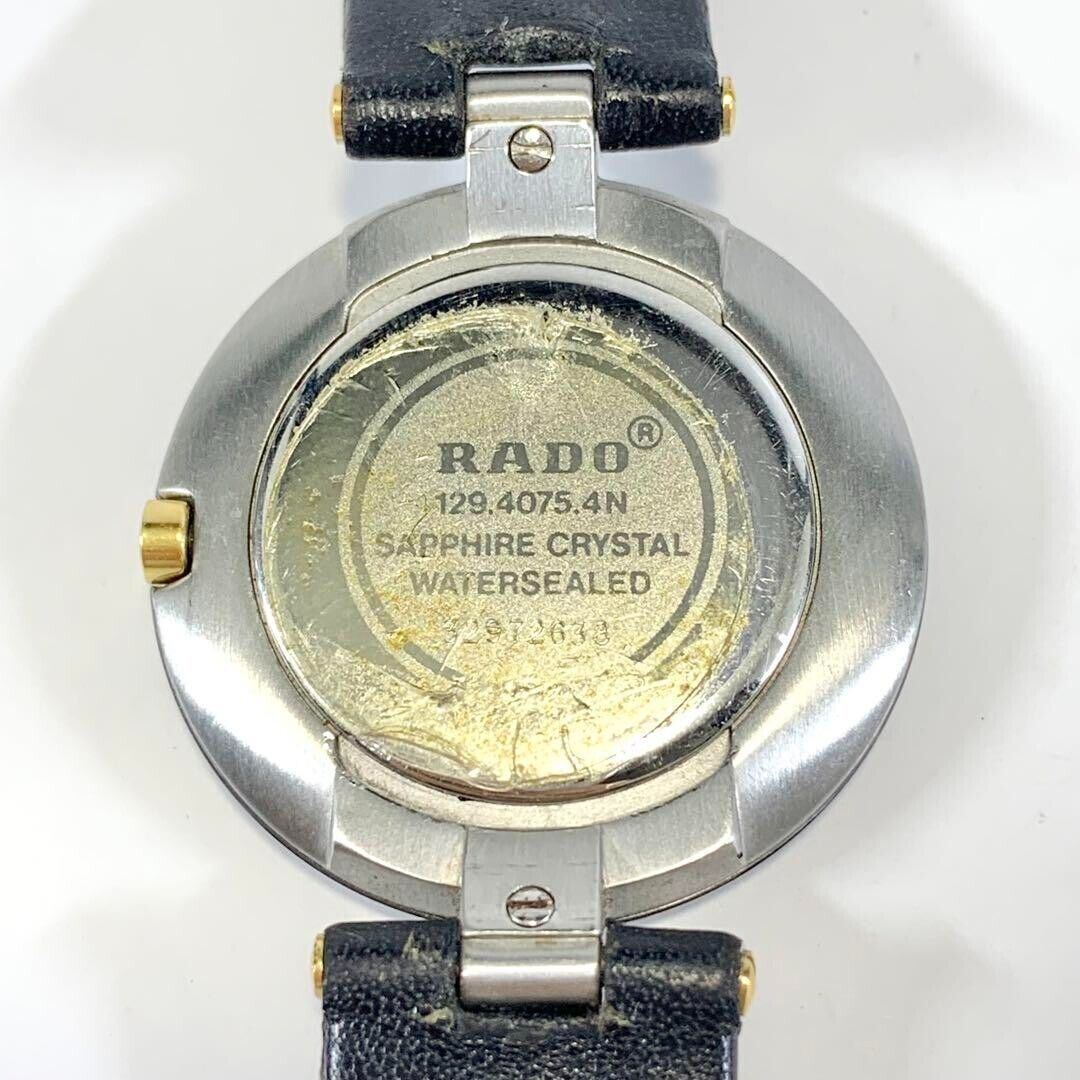 Rado 129.4075.4N Watch Men's Black Dial Date Swiss Made Round