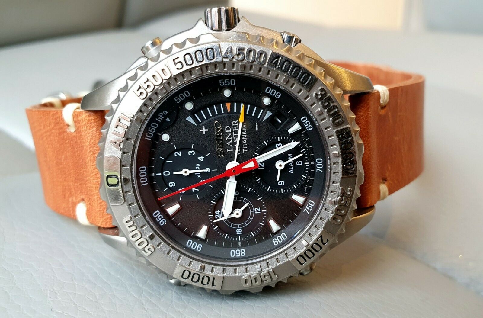 SEIKO 7K32 0A10 TITANIUM PROSPEX LANDMASTER SUMMITER BAROMETER