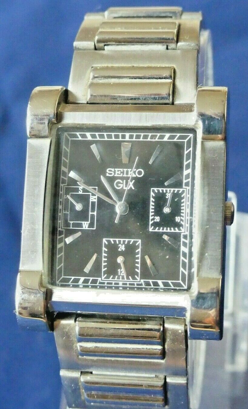 Rare 1990s Seiko GLX men s stainless steel quartz watch 5Y89