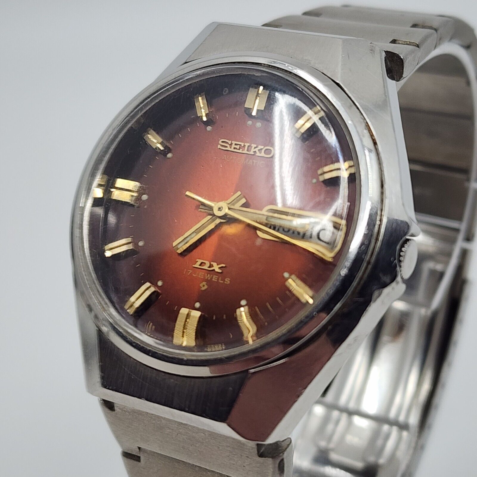1971 Vintage Seiko Dx Automatic 6119-6003 Red Dial Day Date 17