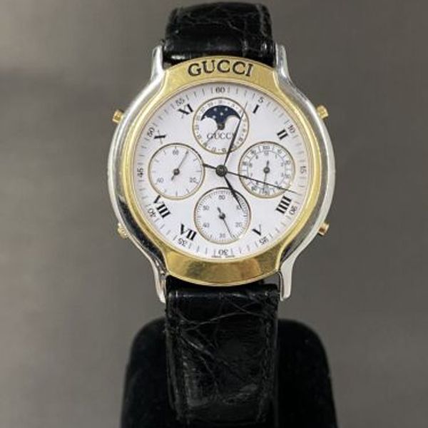 Vintage Gucci 8300 Chronograph Moon Phase Men's Watch, Not Working