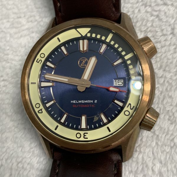 [500 USD] FOR SALE ZELOS HELMSMAN 2 BRONZE WITH BLUE DIAL DIVE WATCH
