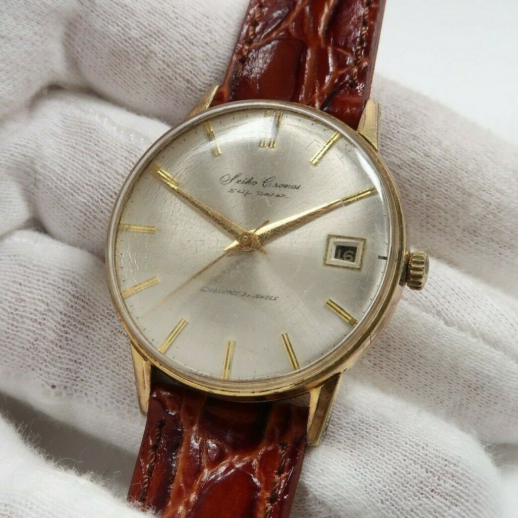 Vintage SEIKO CRONOS SELF DATER 15020 RARE Hand Winding Watch