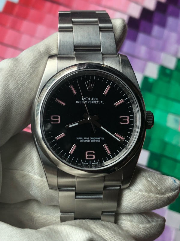 Fs Rolex Oyster Black Dial With Pink Color Index 36mm Watchcharts