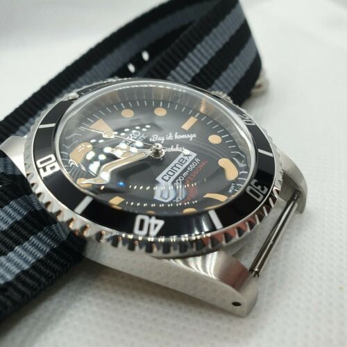 40mm SUBMARINER DIVERS WATCH MOD SEIKO NH35 RETRO COMEX MILSUB