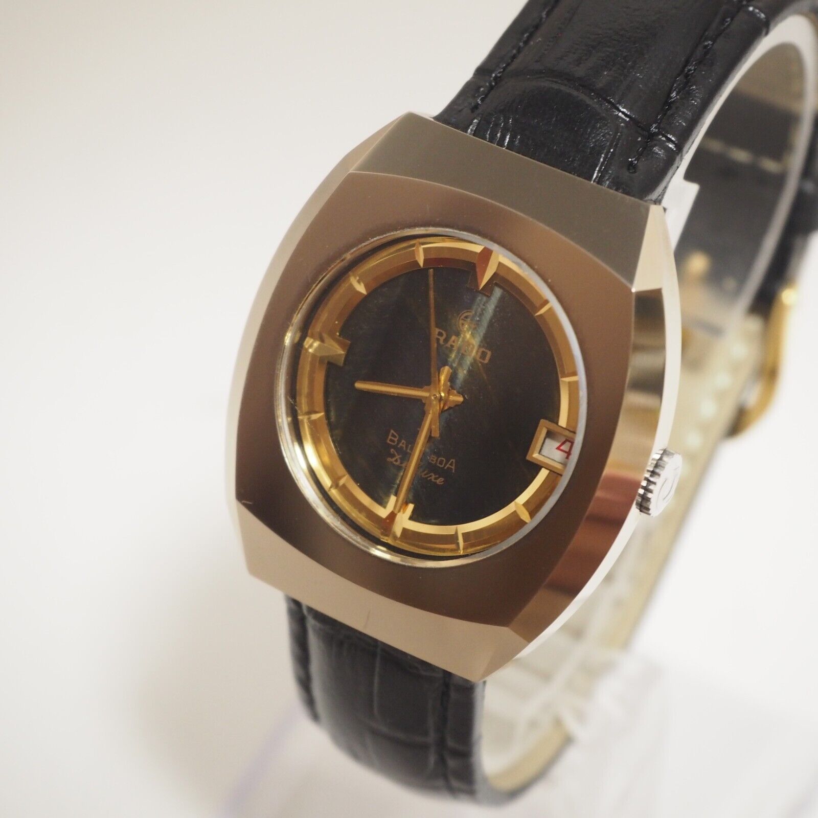 Rado Balboa Deluxe Watch Vintage Automatic Mens 36mm Date Tiger 