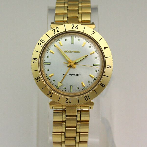 1969 Gold Filled Bulova Accutron Astronaut 214 M9 Watch Solid 14K Gold Bezel WatchCharts