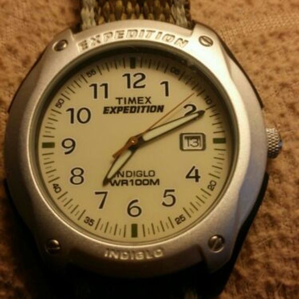 Timex Expedition Indiglo Wr100m Date Mens Wrist Watch Needs Battery Working Vgc Watchcharts 5483