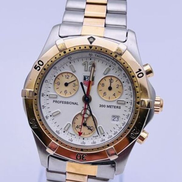 Tag Heuer Professional 2000 CK1121 Two Tone 200 Meter SS Chronograph ...
