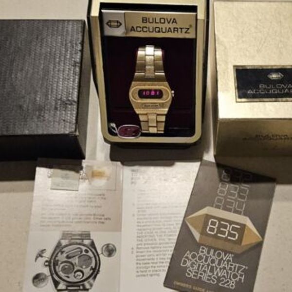 Bulova Big Block LED Watch 1970s. Full Set. As Is For Repair ...