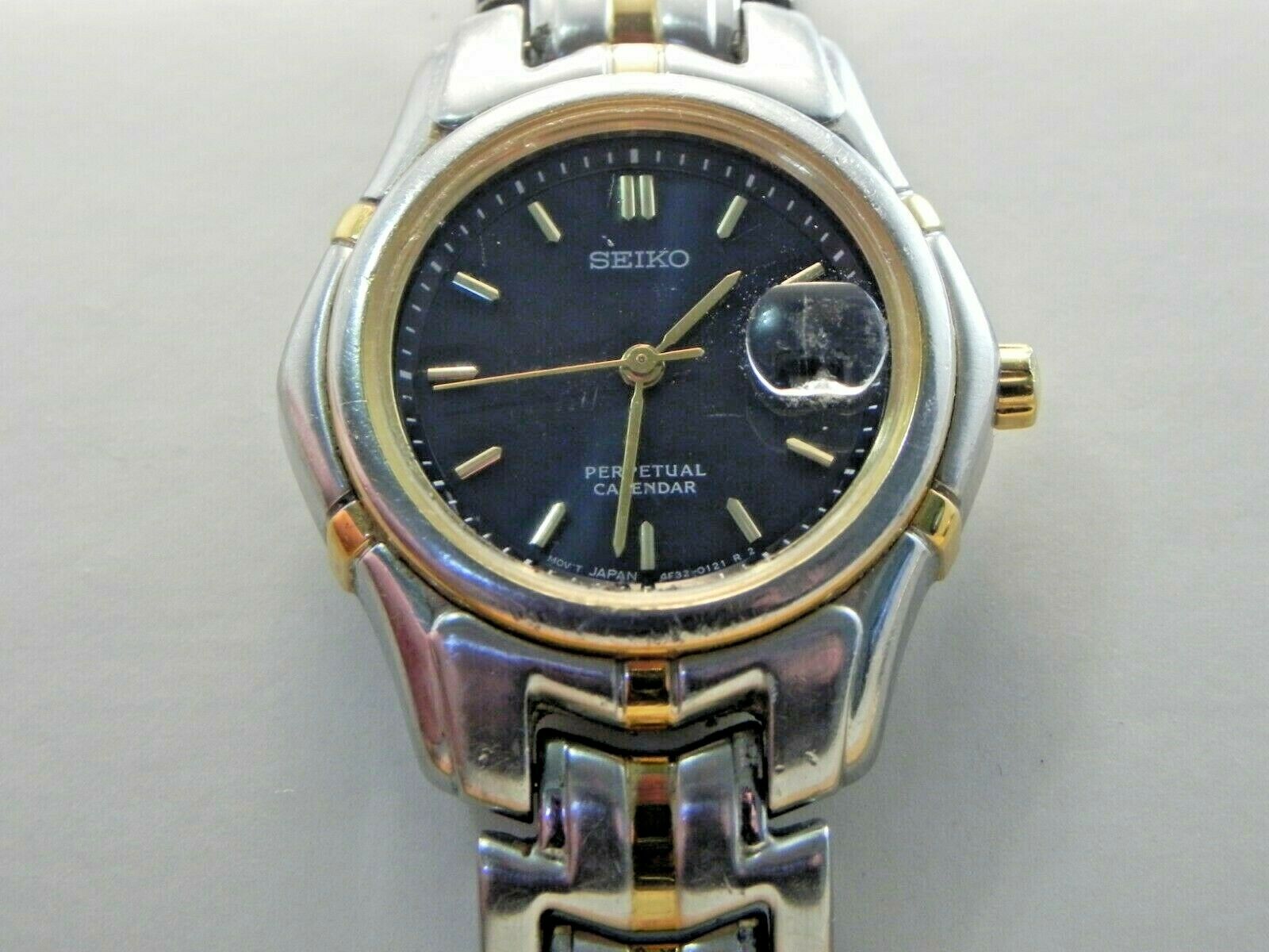 Lady s Seiko 4F32 0109 Wrist Watch Two Tone New Batt. Perpetual