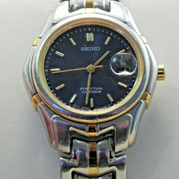 Lady's Seiko 4F32-0109 Wrist Watch-Two Tone-New   Calendar-H2O Rst | WatchCharts