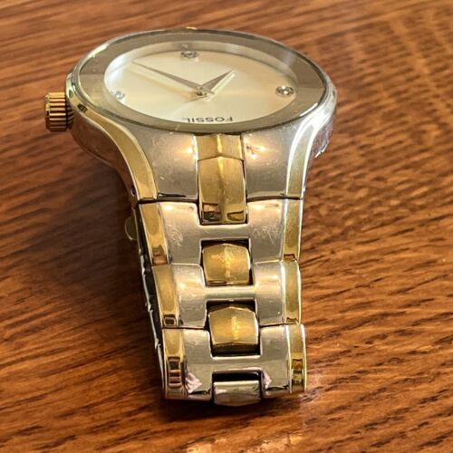 Vintage Fossil Arkitekt FS 4040 Two tone Mens Watch Working