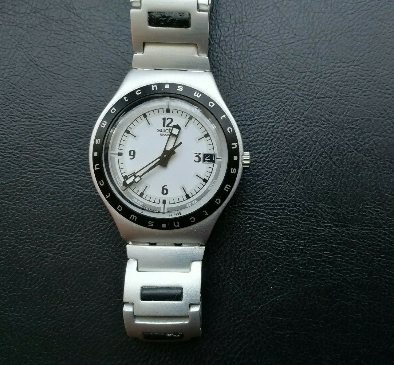 SWATCH IRONY SARCASM YGS4009AG QUARTZ WATCH (1991 VINTAGE 