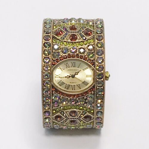 HEIDI DAUS “DIVINELY DECO” Amethyst-Topaz Crystal CUFF  display picture 3
