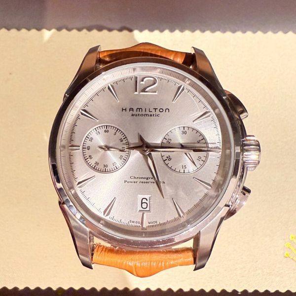 Hamilton Jazzmaster Chrono + Date On White Dial W/ Exhibition Case Back ...