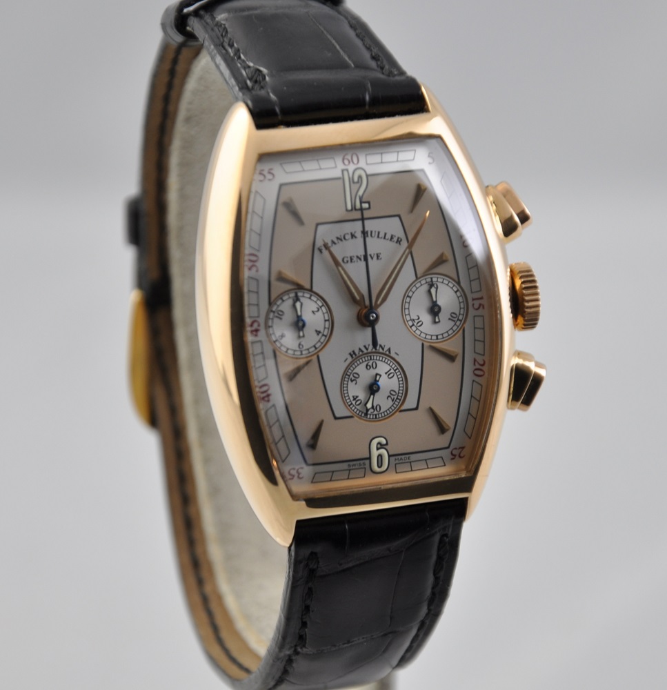 FS Franck Muller Casablanca Havana 18k Yellow Gold 32 x 38mm 5850