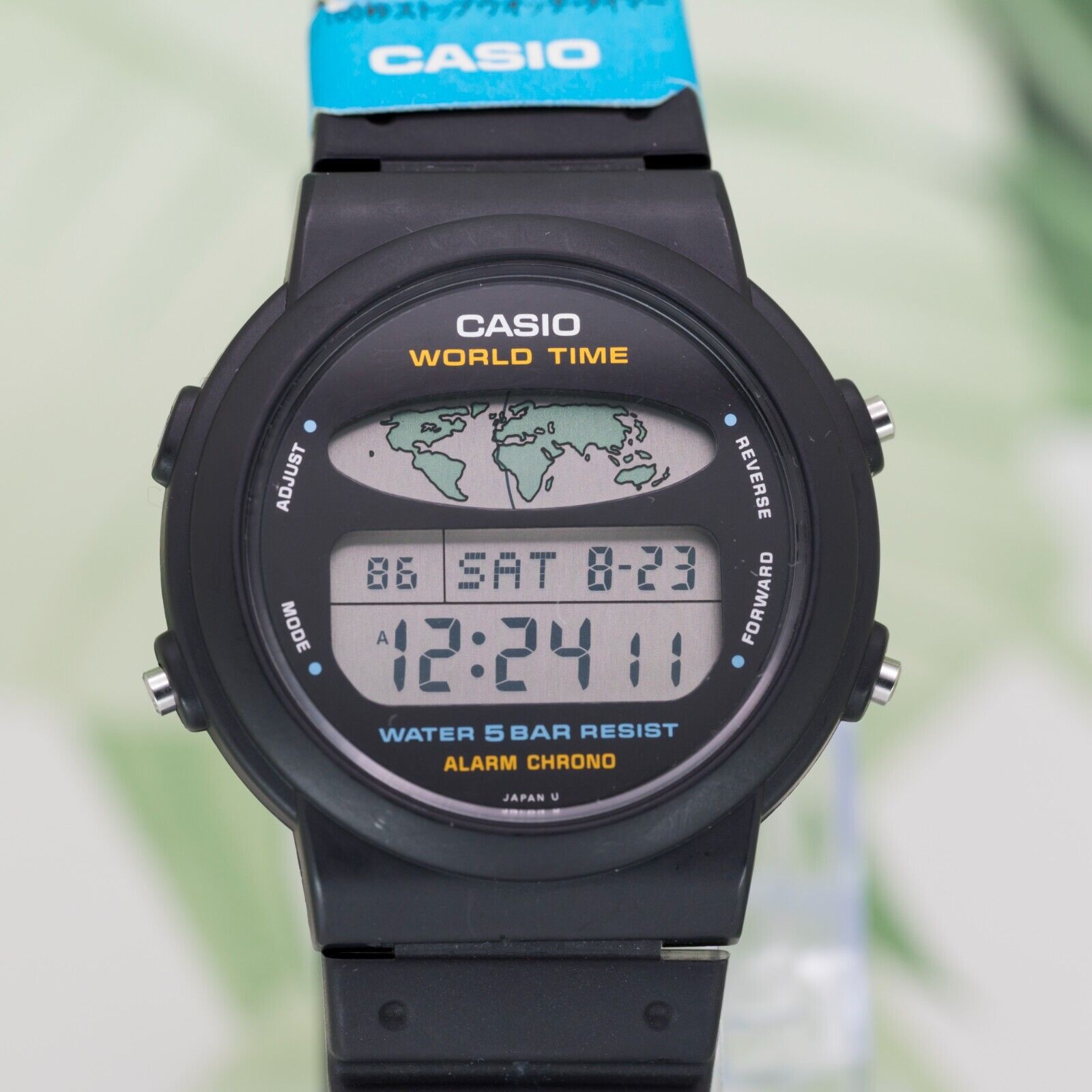 1989 NOS CASIO W-60U WORLD TIME WR50M VINTAGE DIGITAL WATCH