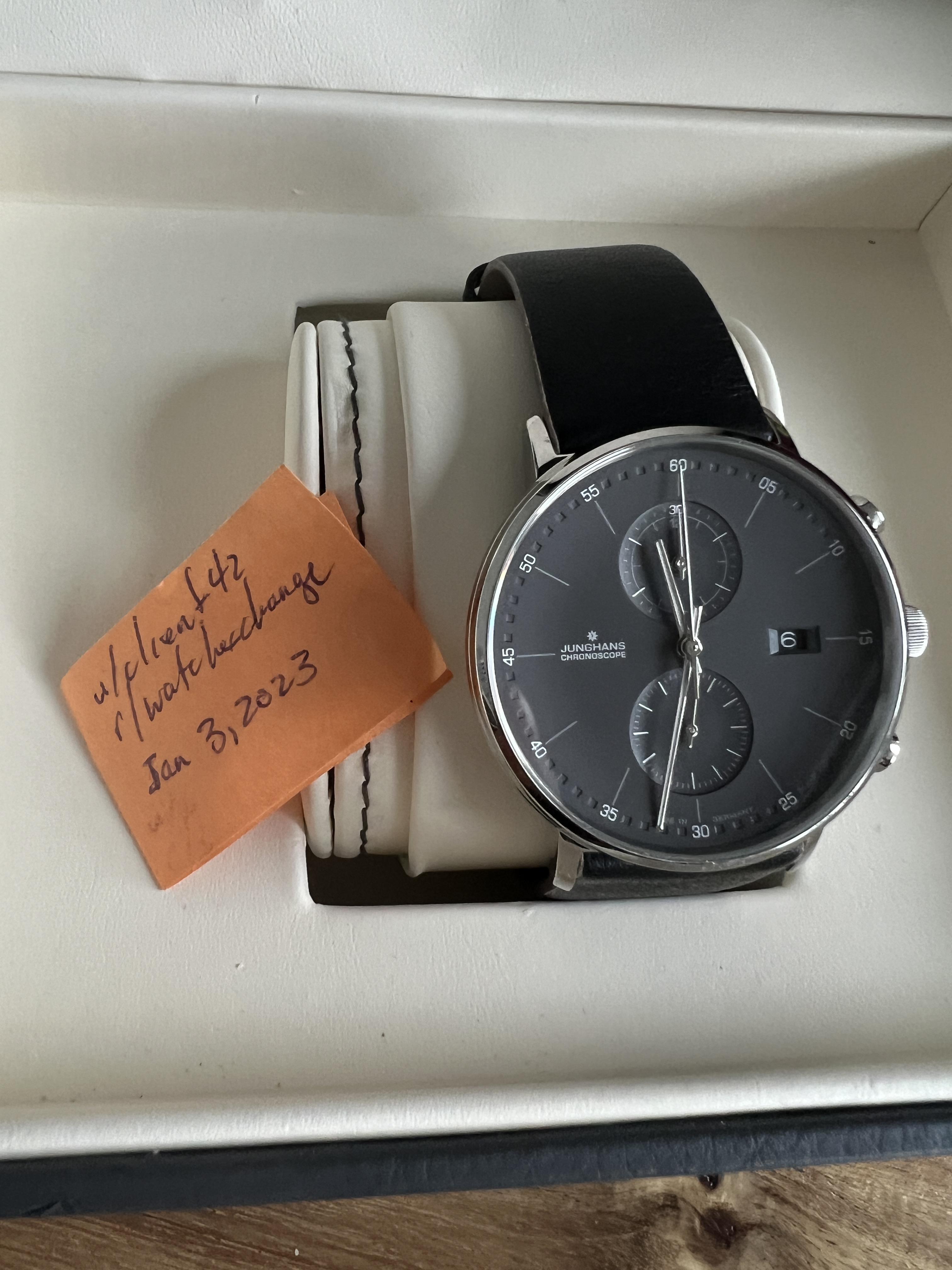 WTS Junghans Form C 4876.00 Grey Dial Chronoscope Quartz 395