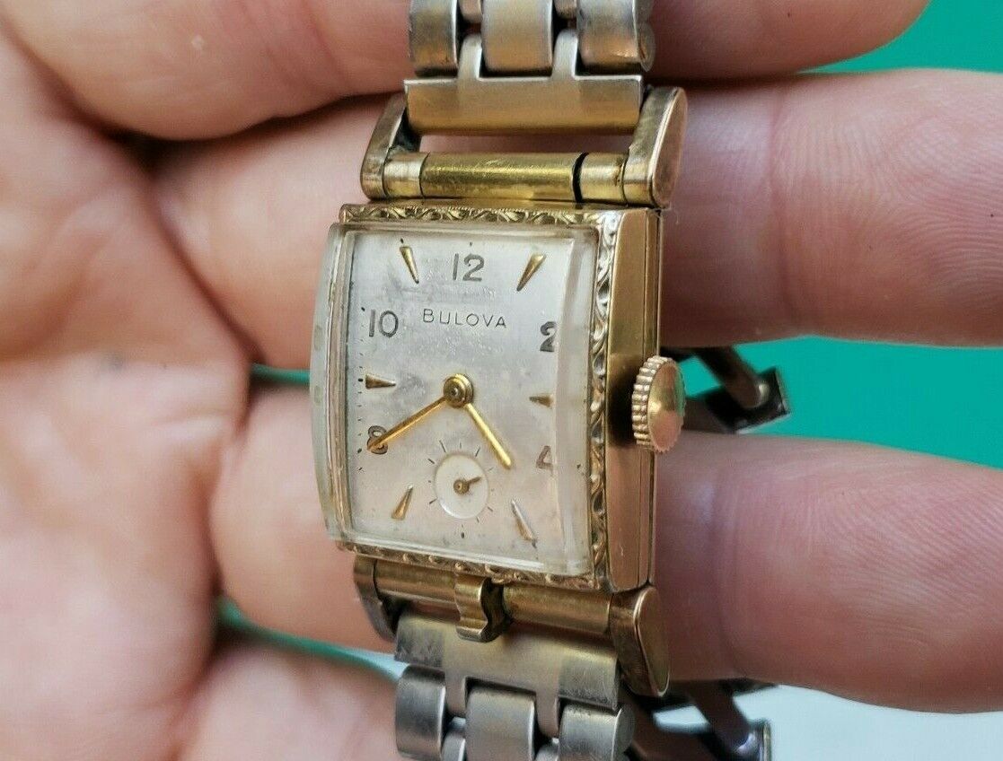 Mens bulova 14k hot sale gold watch