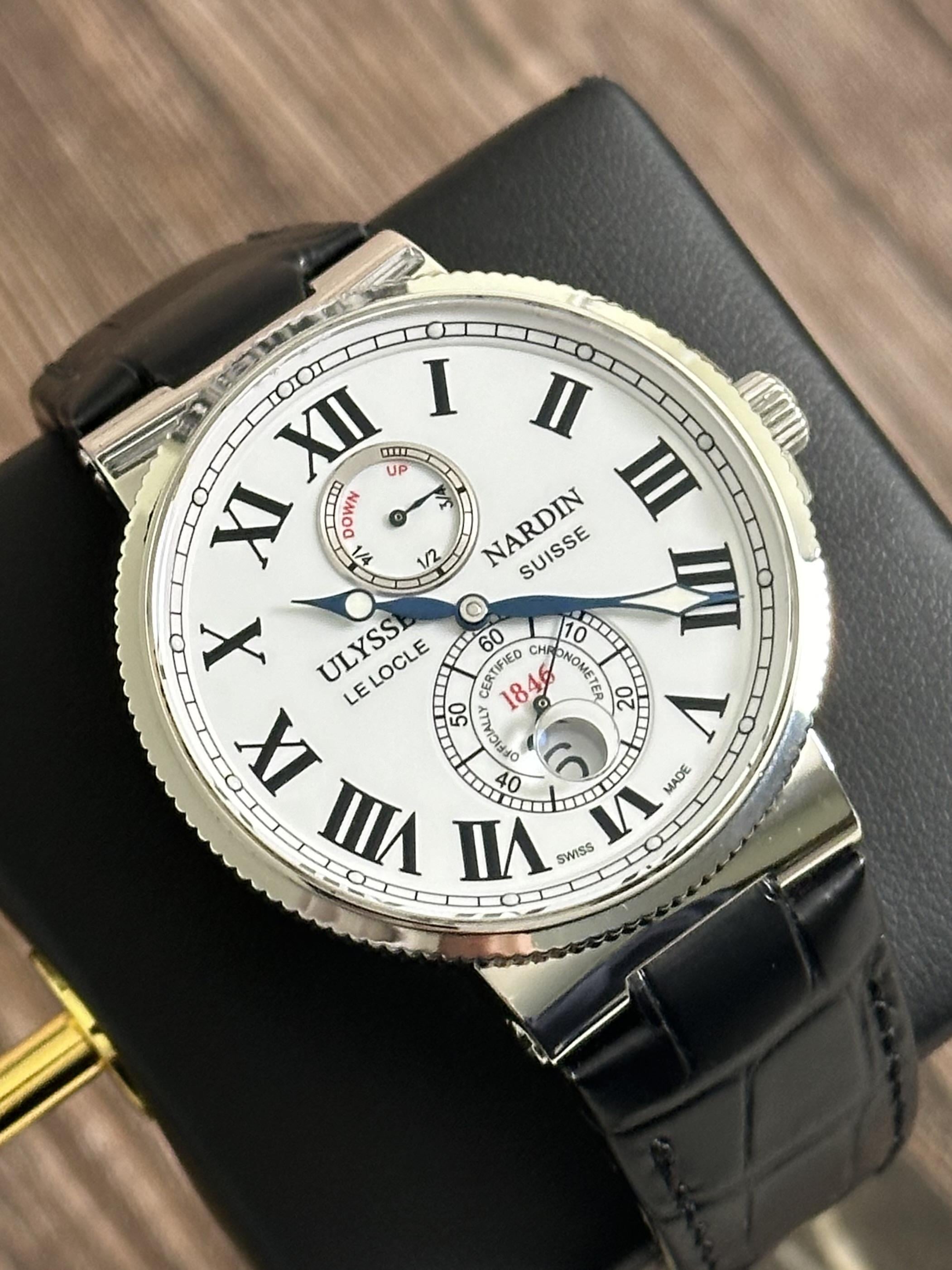 WTS US Ulysse Nardin Maxi Marine Chronometer 43mm Steel White