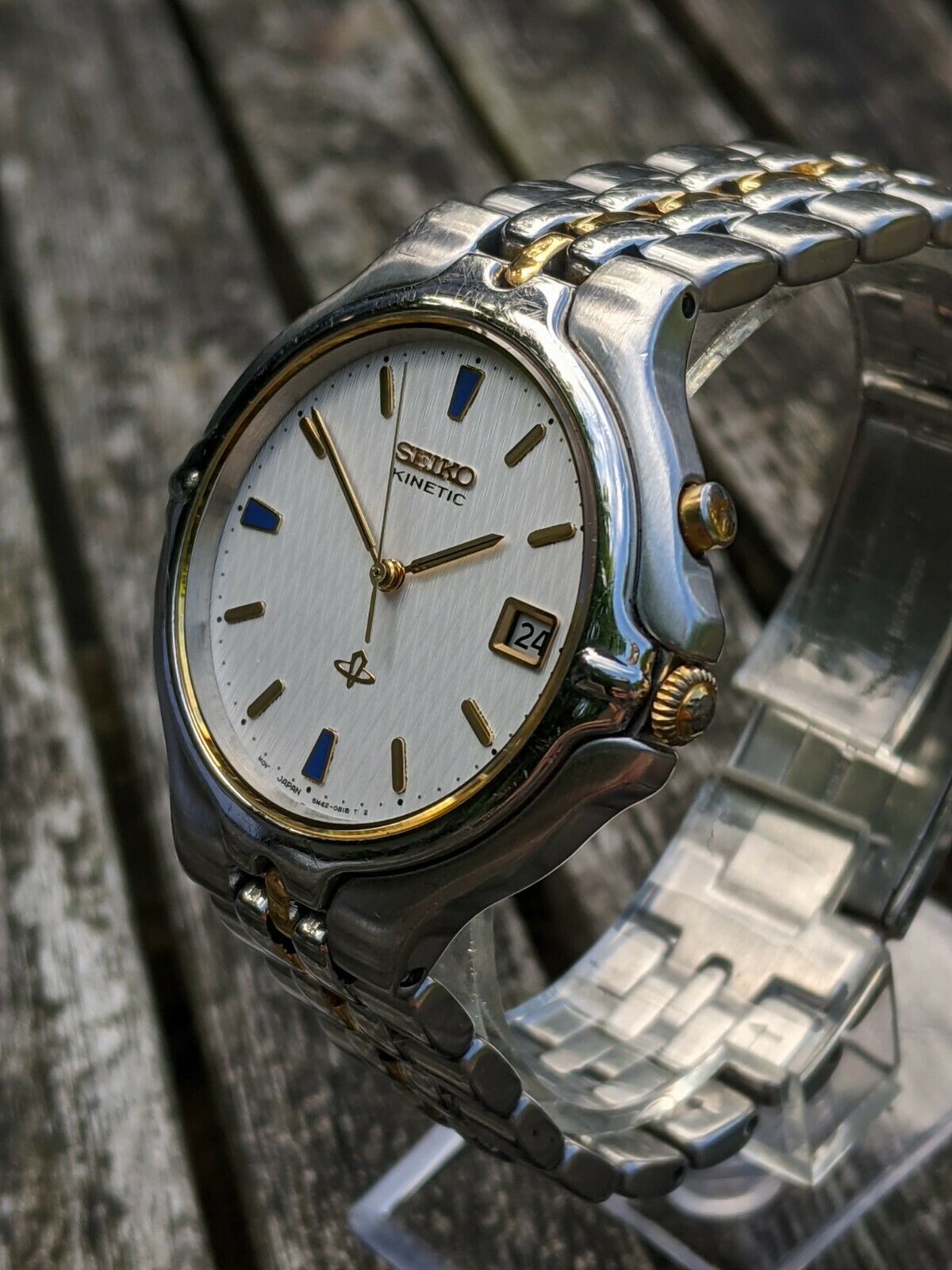 Seiko 5M42-0A69 White Dial 1995 Kinetic NEW CAPACITOR