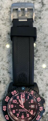 Luminox Sea Colormark Black w/ Pink 7050 Series Womens Rubber