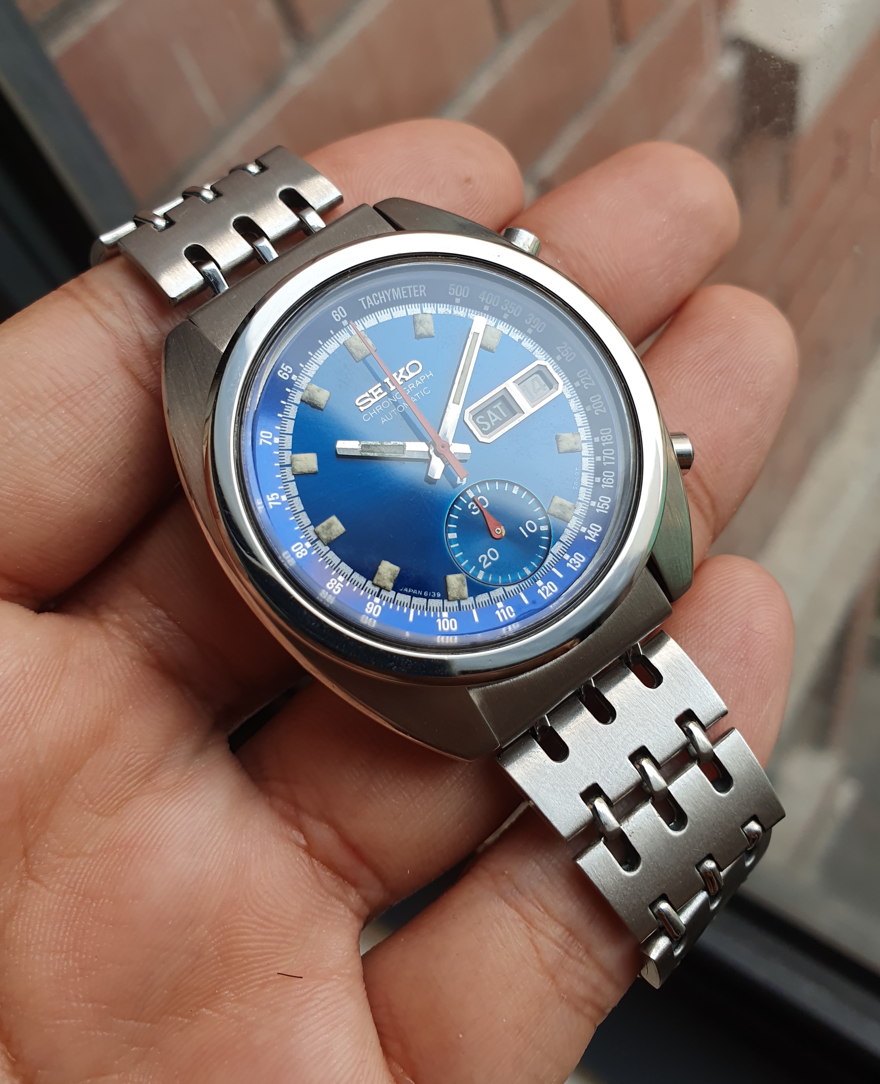 FS: Seiko Bruce Lee Blue 1977 SERVICED Automatic 6139-6012 JDM Chronograph  watch | WatchCharts