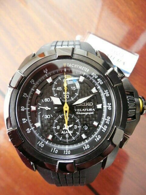 Seiko Velatura Men s Watch Alarm Chronograph 49er Class Black SNAE17 MINT WatchCharts Marketplace