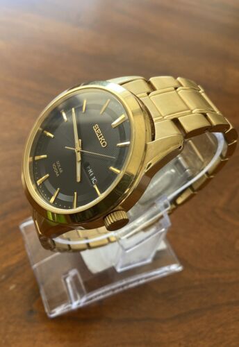 Seiko Solar V158-0AS0 Gold with Black Dial - GWO  display picture 3