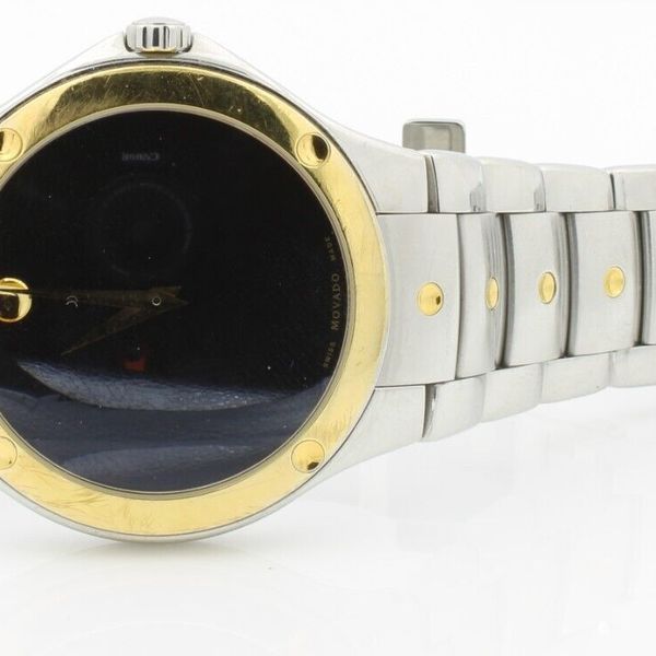 GENTS MOVADO MUSEUM SPORTS EDITION 81 G1 1882 TWO TONE STAINLESS STEEL ...