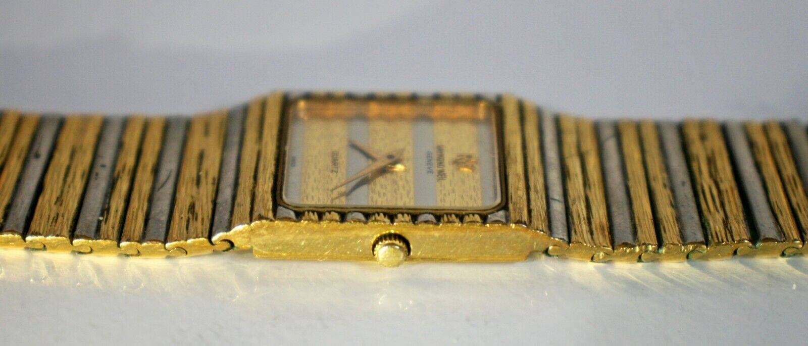 Vtg Raymond Weil Geneve 9056 Two Tone 18k Gold Electroplated 24mm