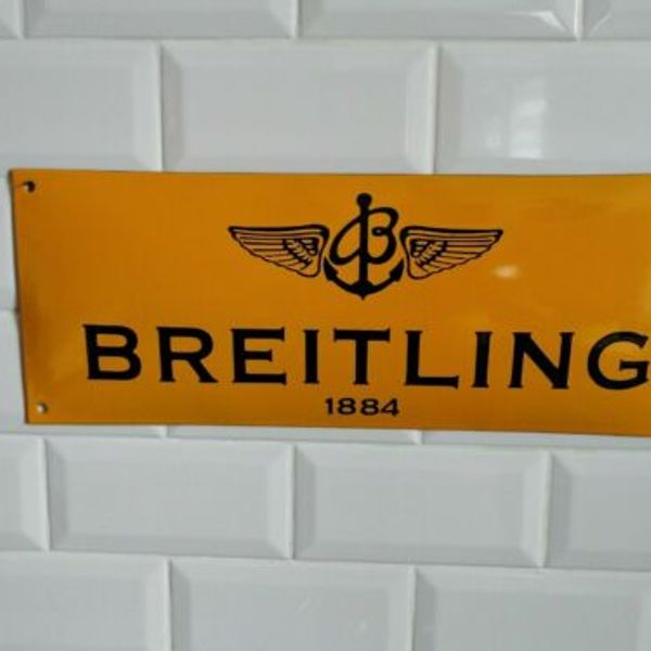 Superbe Plaque Emaillee Enseigne Publicitaire de Montre Breitling ...