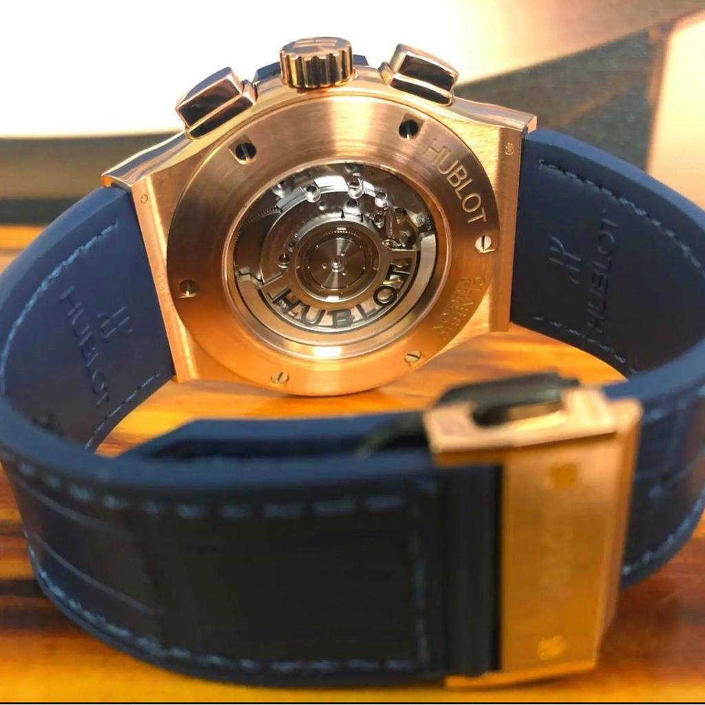 Hublot classic fusion sales blue chronograph king gold