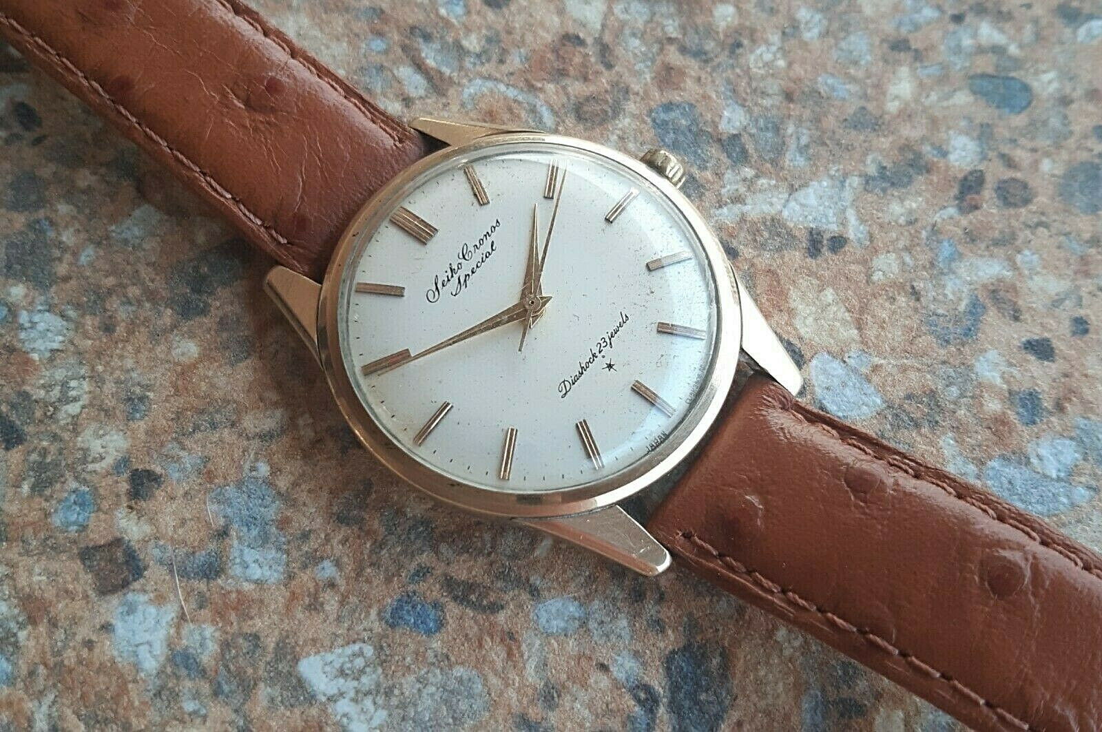 Vintage Seiko Cronos Special Diashock 23 Jewels Gold Filled 80