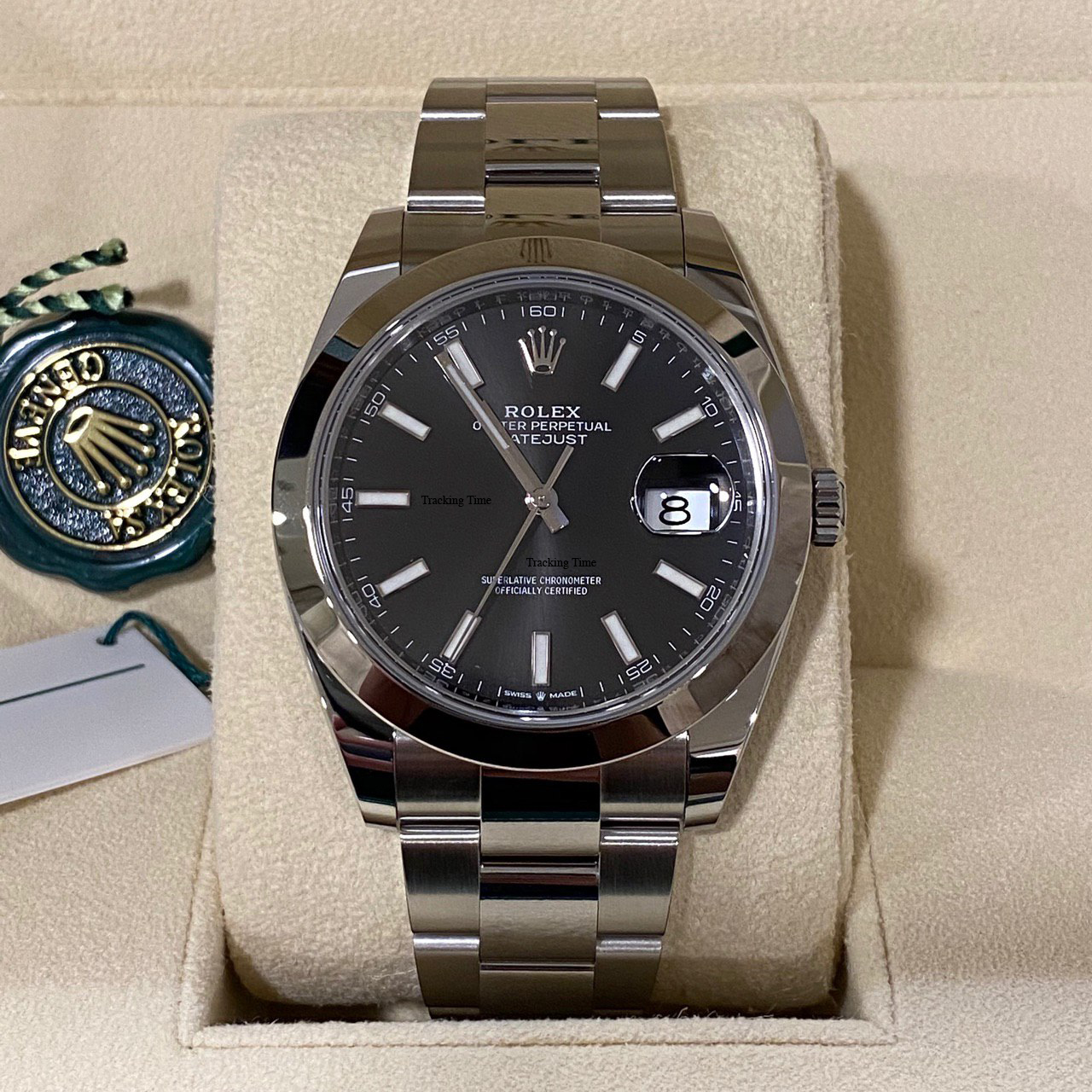 rolex datejust 41 black dial smooth bezel