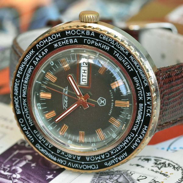 [WTS] Vintage Raketa World Time, Rare Green Dial USSR (serviced ...
