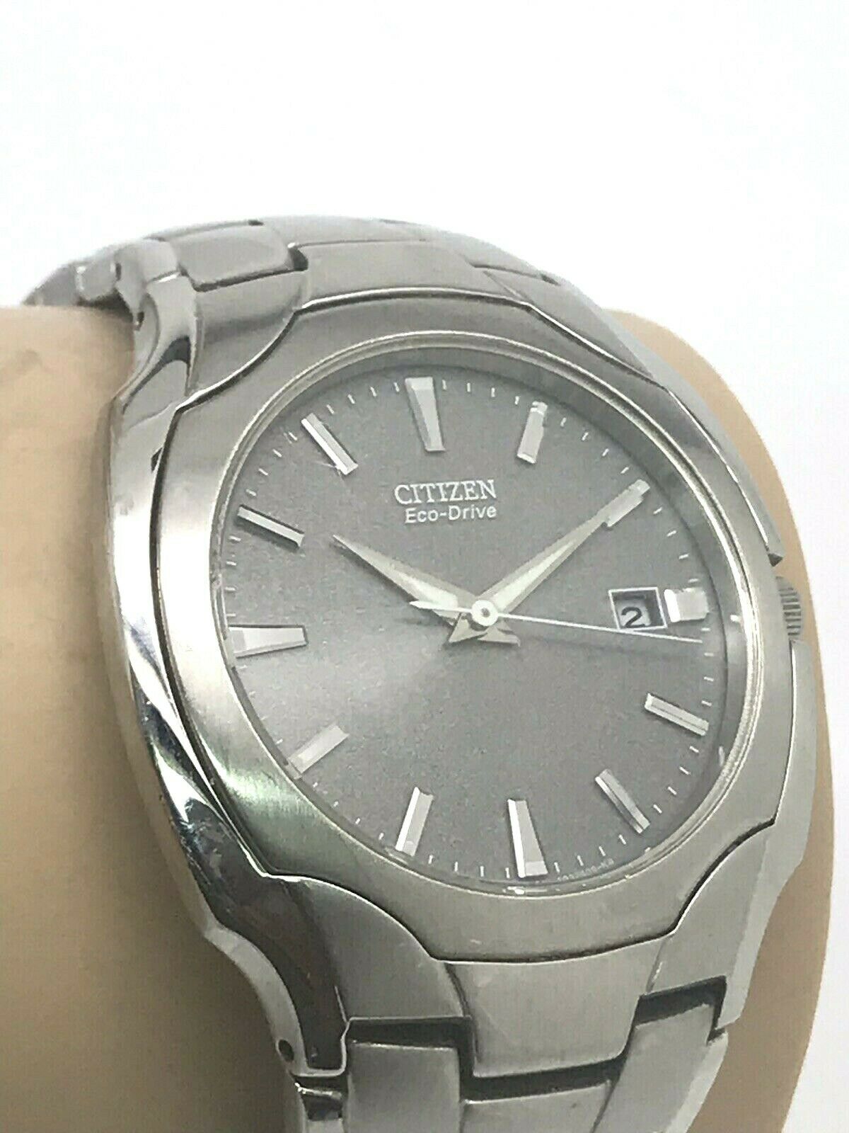 Citizen Eco-Drive E111-S022240 Stainless Steel Gray Dial Date